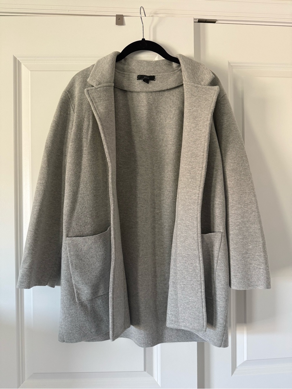 J. Crew Light Gray Open-Front Women's Sweater Blazer